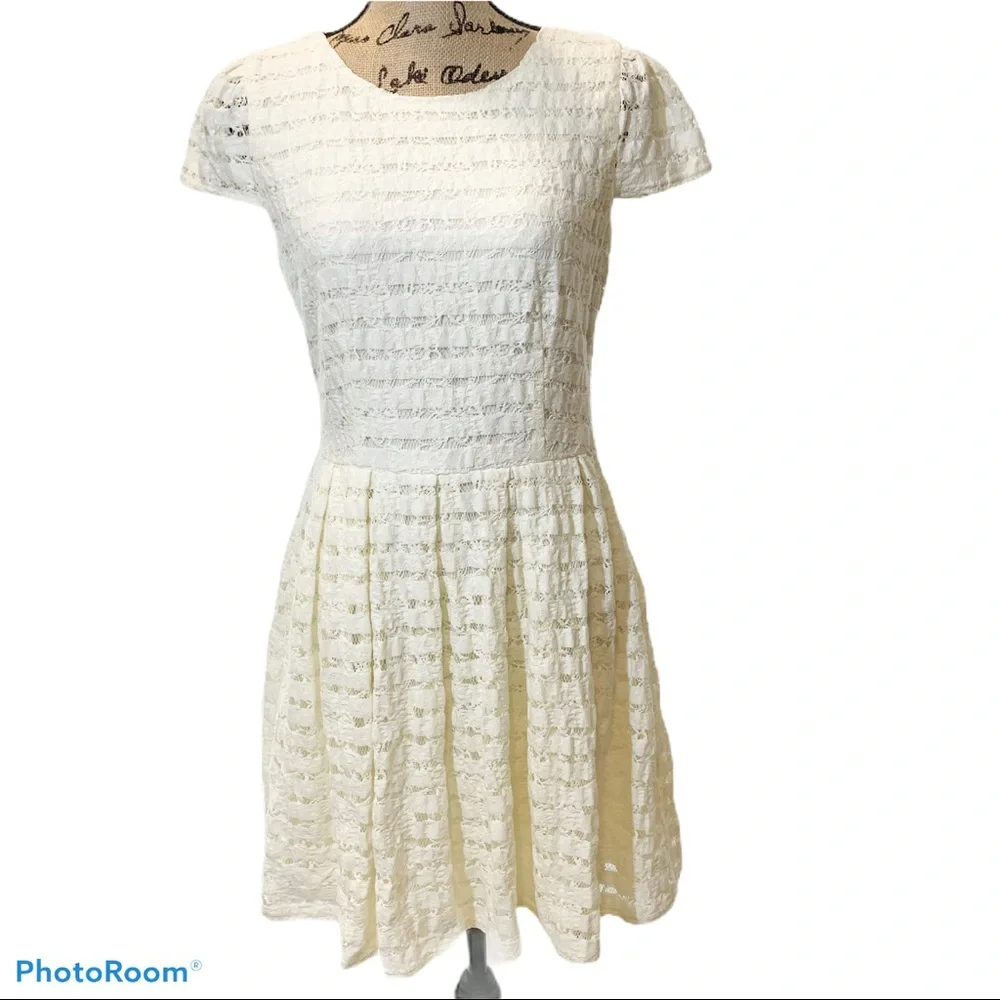 Francesca's Alya Lace Fit & Flare Mini Babydoll Dress - Picture 1 of 6